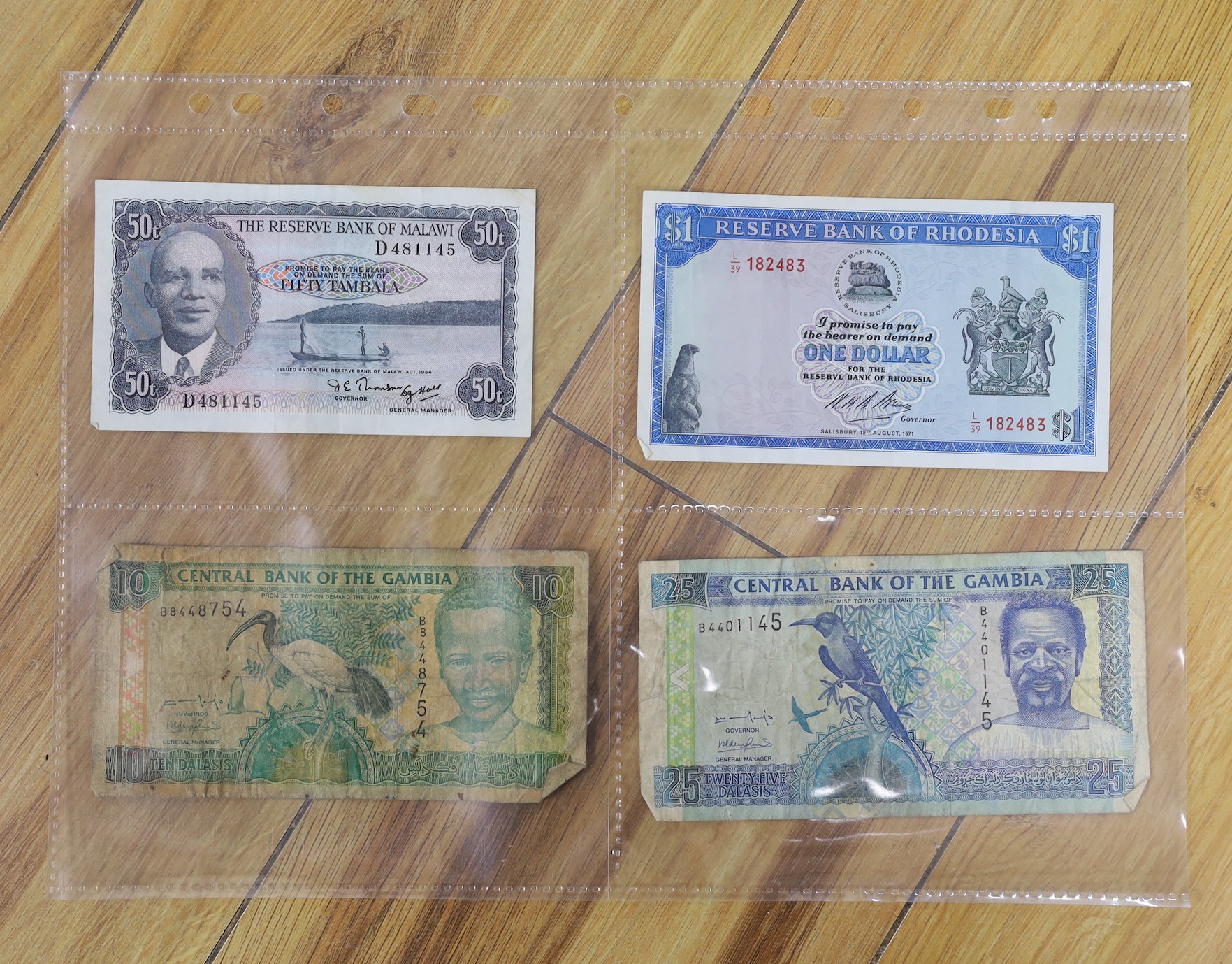 A group of world banknotes